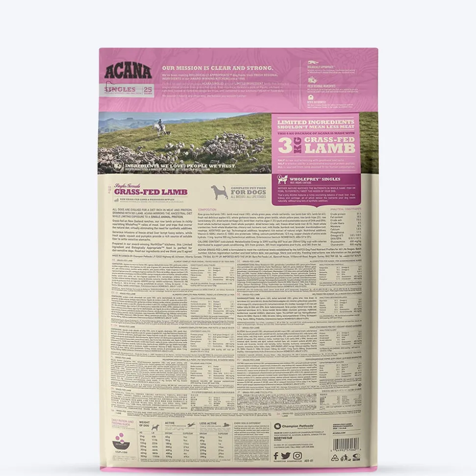 Acana Grass-Fed Lamb Dry Dog Food (All Breeds & Ages)