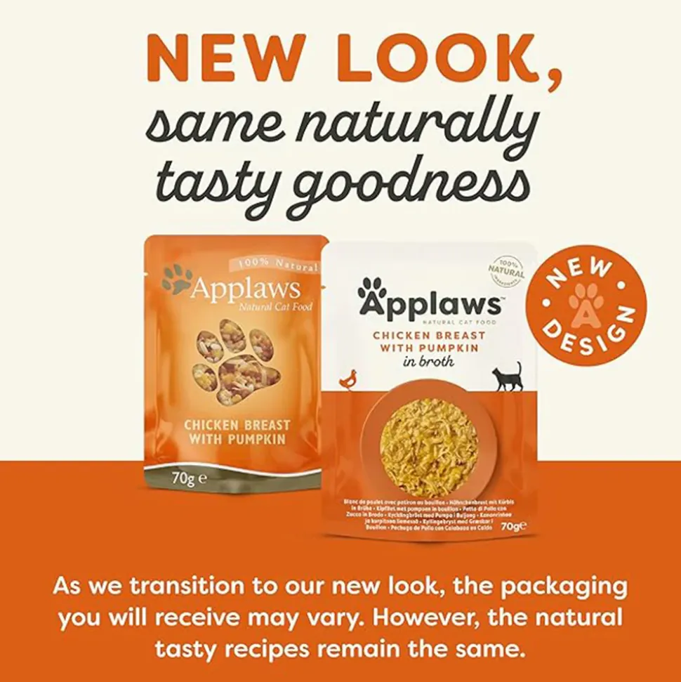 Applaws 75% Chicken Breast with Pumpkin in Broth Natural Wet Cat Food - 70 g