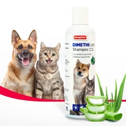 Beaphar Dimethicare Tick & Flea Shampoo For Dog & Cat - Aloe Vera - 200 ml