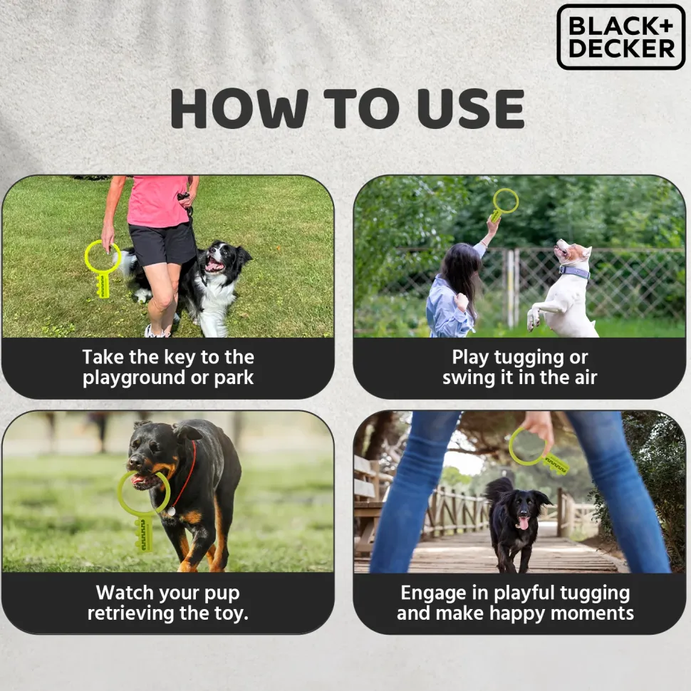 Black+Decker Key Tug, Float Fetch Toy For Dogs