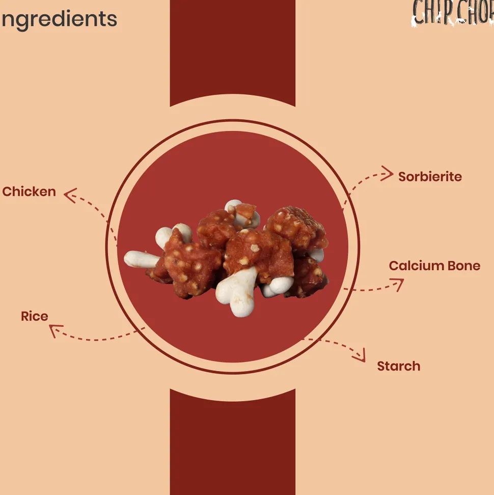 Chip Chops Chicken & Calcium Bone Treats For Dog - 70 g
