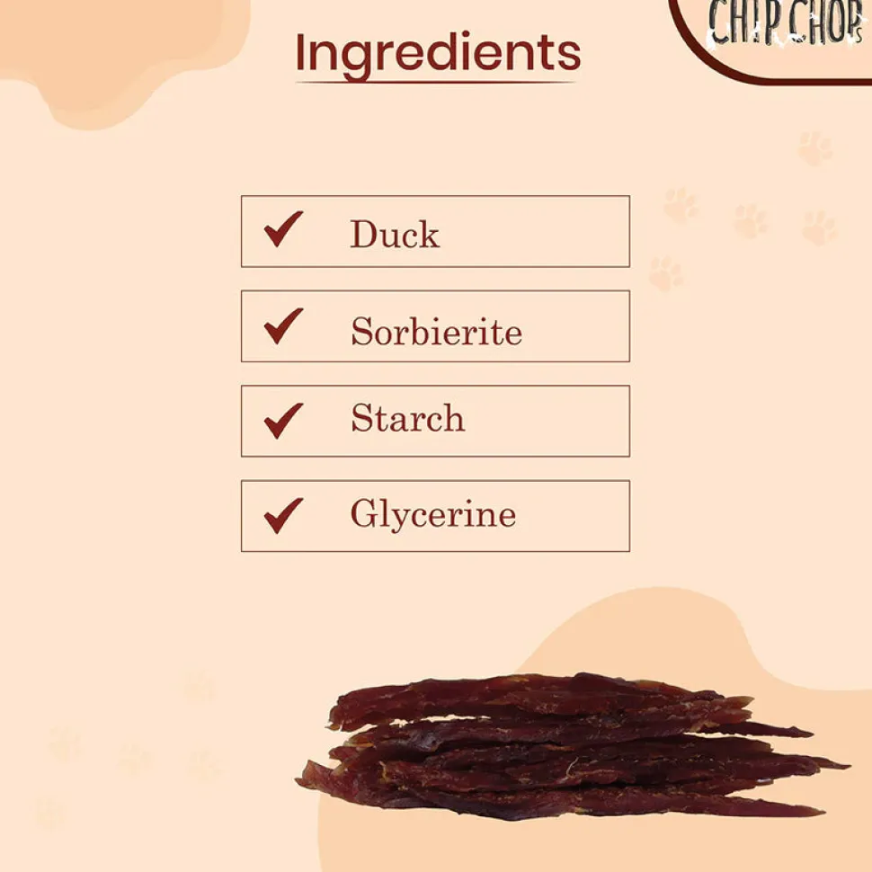 Chip Chops Roast Duck Strips Treats For Dog - 250g