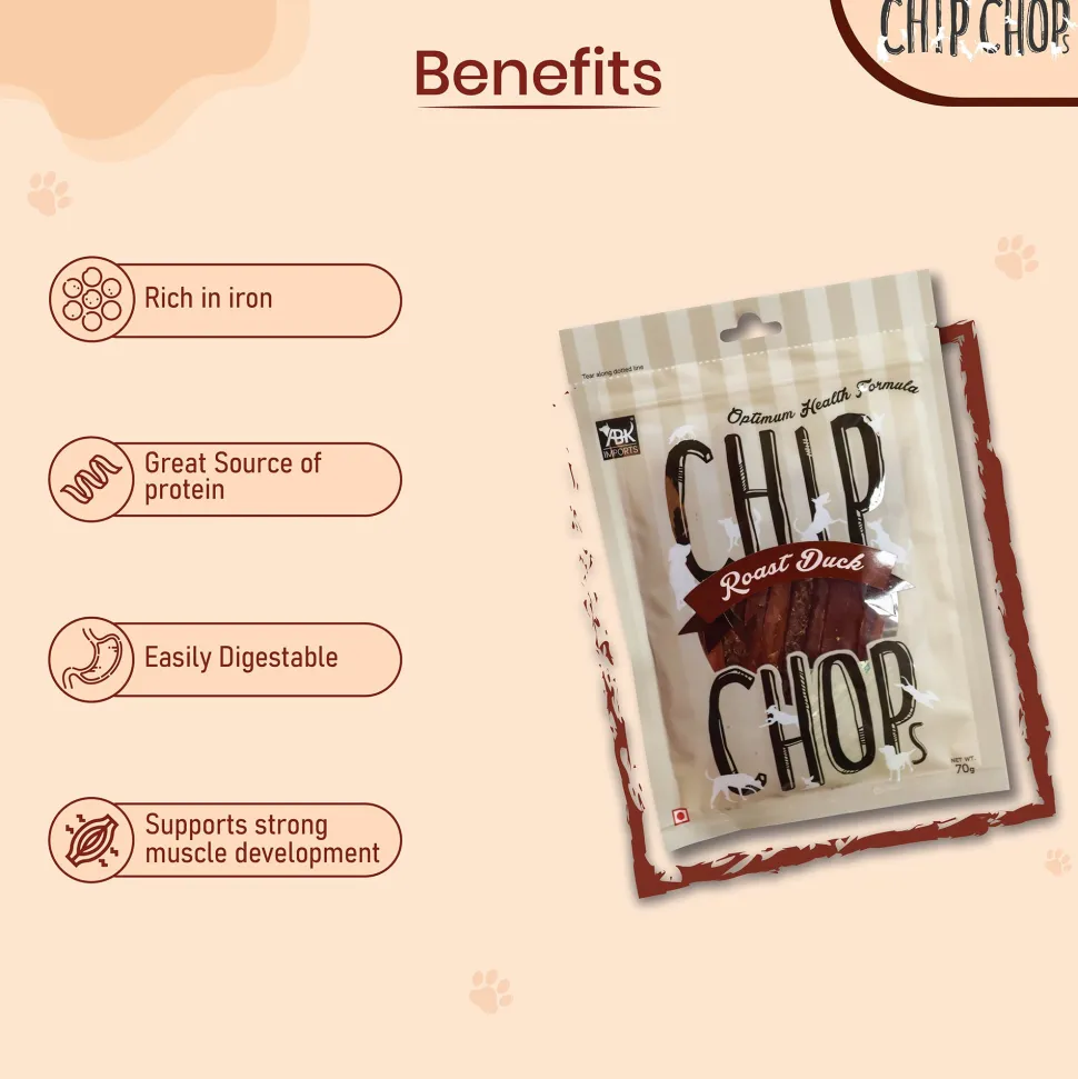 Chip Chops Roast Duck Treats For Dog - 70 g