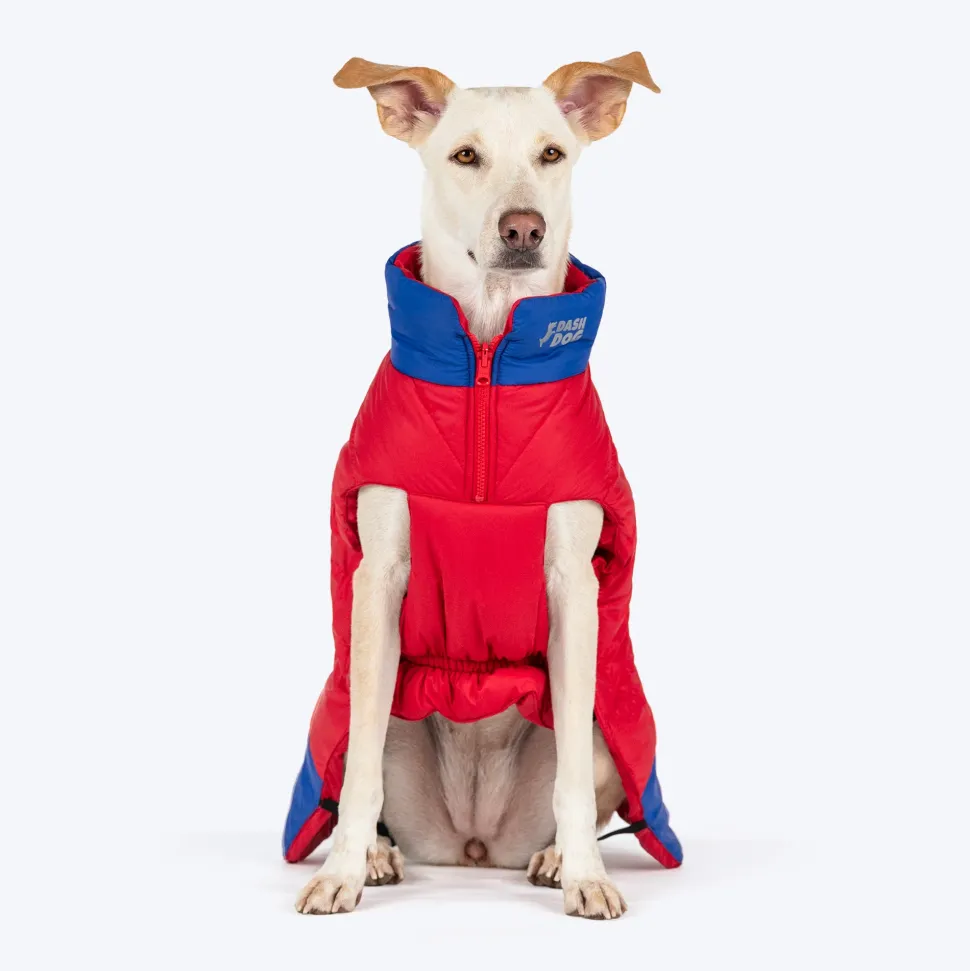 Dash Dog Outbounders Puffer Jacket For Dog - Red & Blue