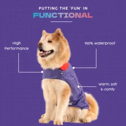 Dash Dog Outdoor Dog Jacket - Violet & Red