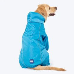 Dash Dog Puddle Jumper Full Coverage Raincoat For Dog - Electric Blue