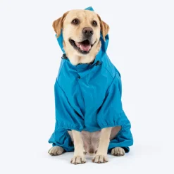 Dash Dog Puddle Jumper Full Coverage Raincoat For Dog - Electric Blue