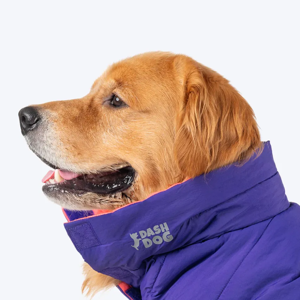 Dash Dog Swift Strides Puffer Jacket For Dog - Purple & Pink