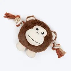 Dash Dog Cheeky Chimp Squeaky Plush Toy For Dog - Brown