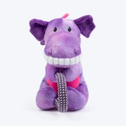Dash Dog Cheeky Dinosaurus Squeaky Plush Toy For Dog - Purple