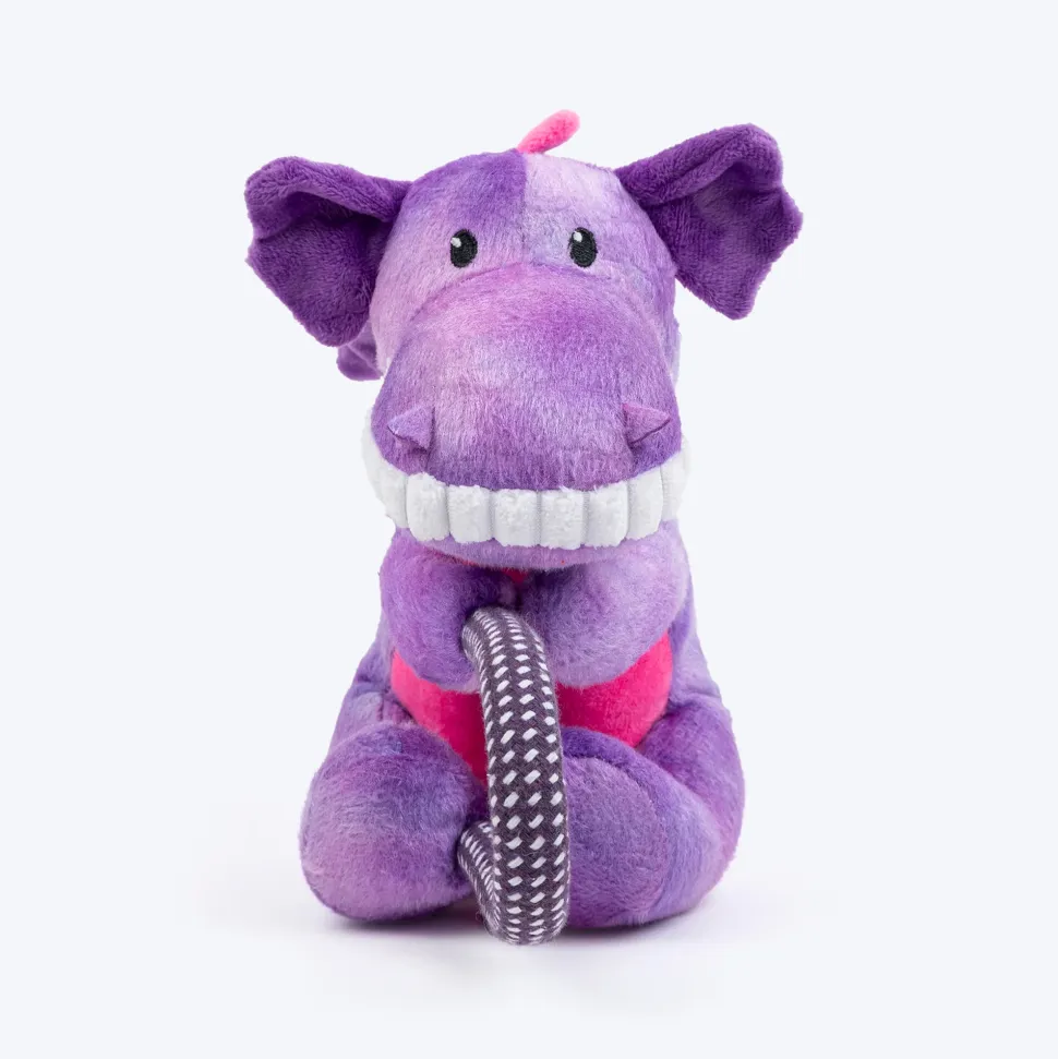 Dash Dog Cheeky Dinosaurus Squeaky Plush Toy For Dog - Purple
