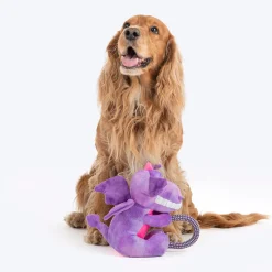 Dash Dog Cheeky Dinosaurus Squeaky Plush Toy For Dog - Purple