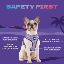 Dash Dog Circle Double Harness - Aqua Blue & Lavender