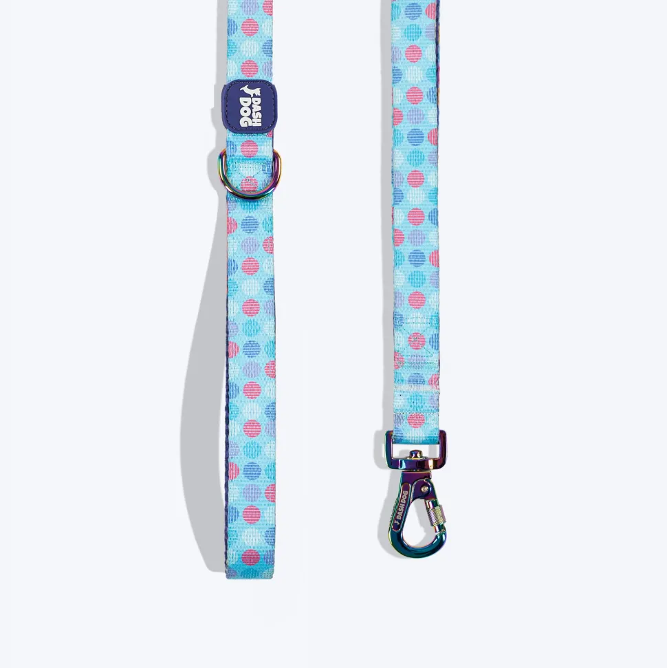 Dash Dog Circle Print Leash - Aqua Blue & Lavender