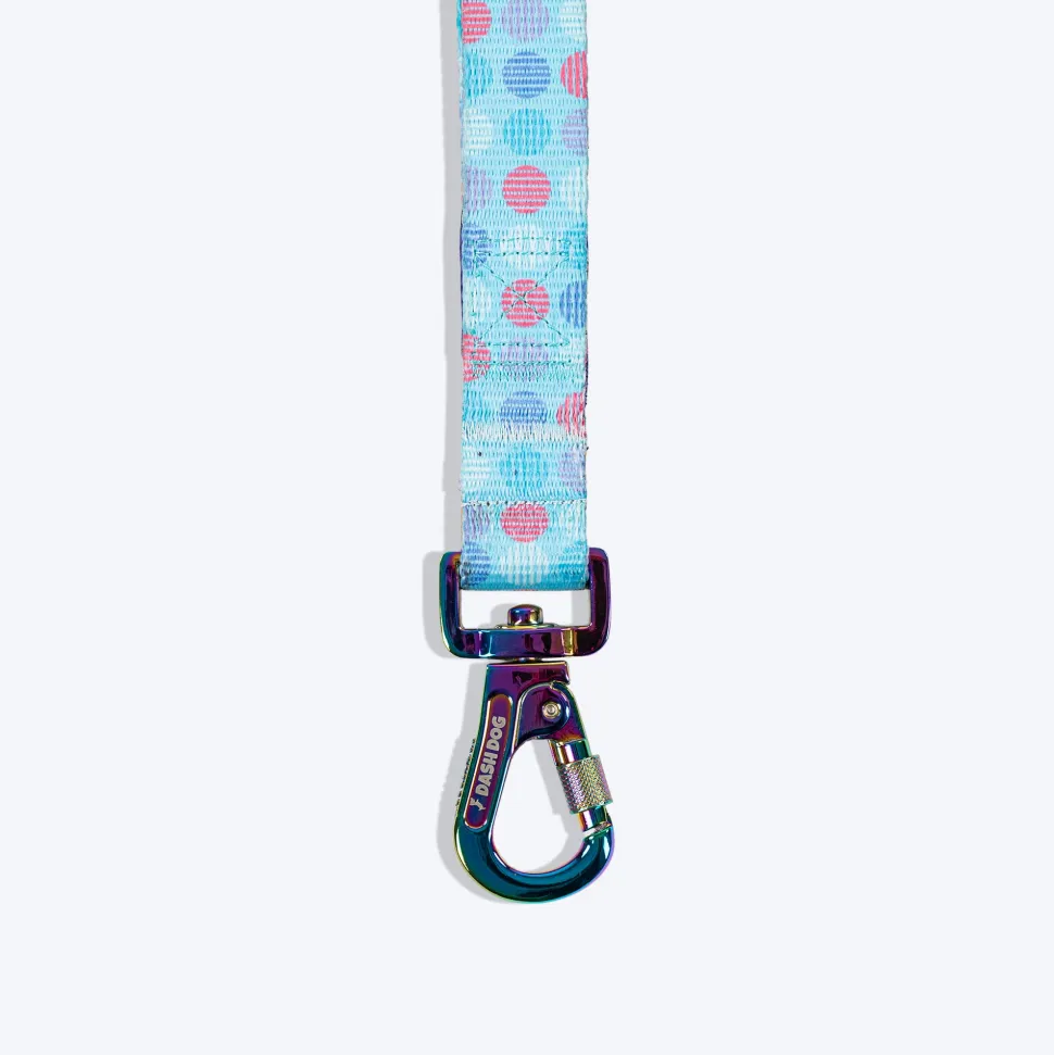 Dash Dog Circle Print Leash - Aqua Blue & Lavender