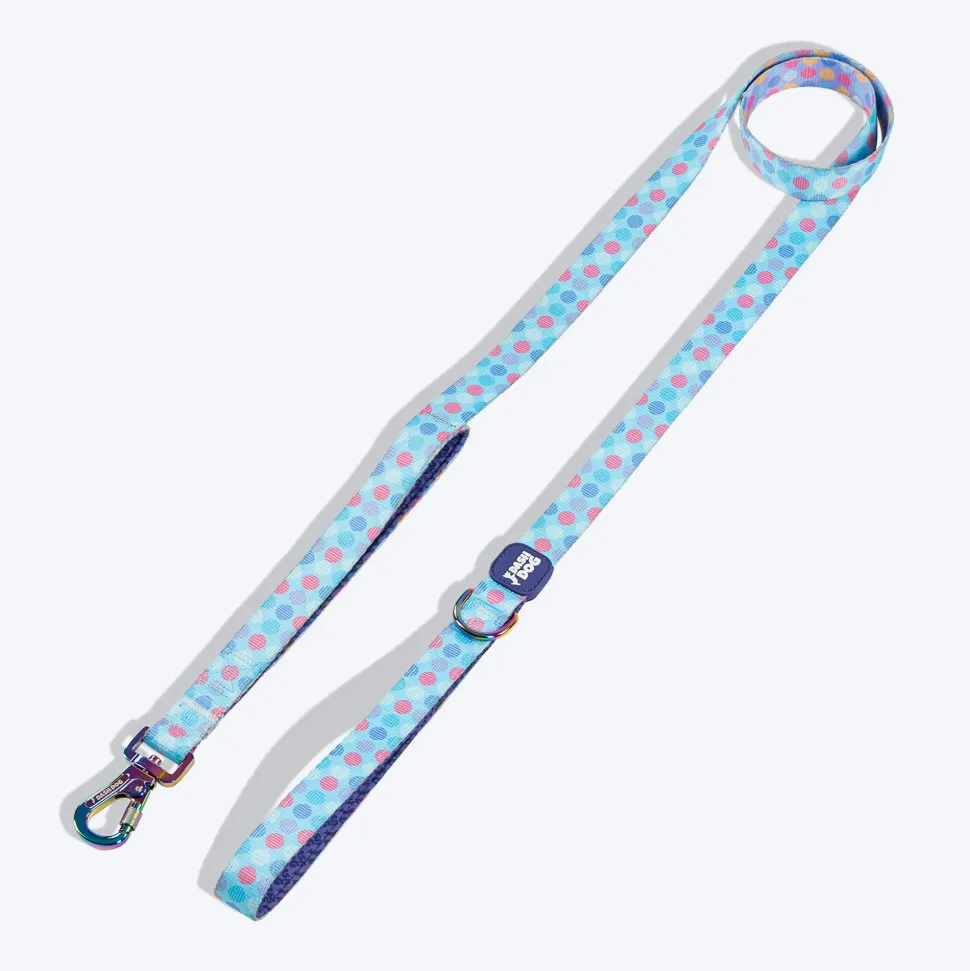 Dash Dog Circle Print Leash - Aqua Blue & Lavender