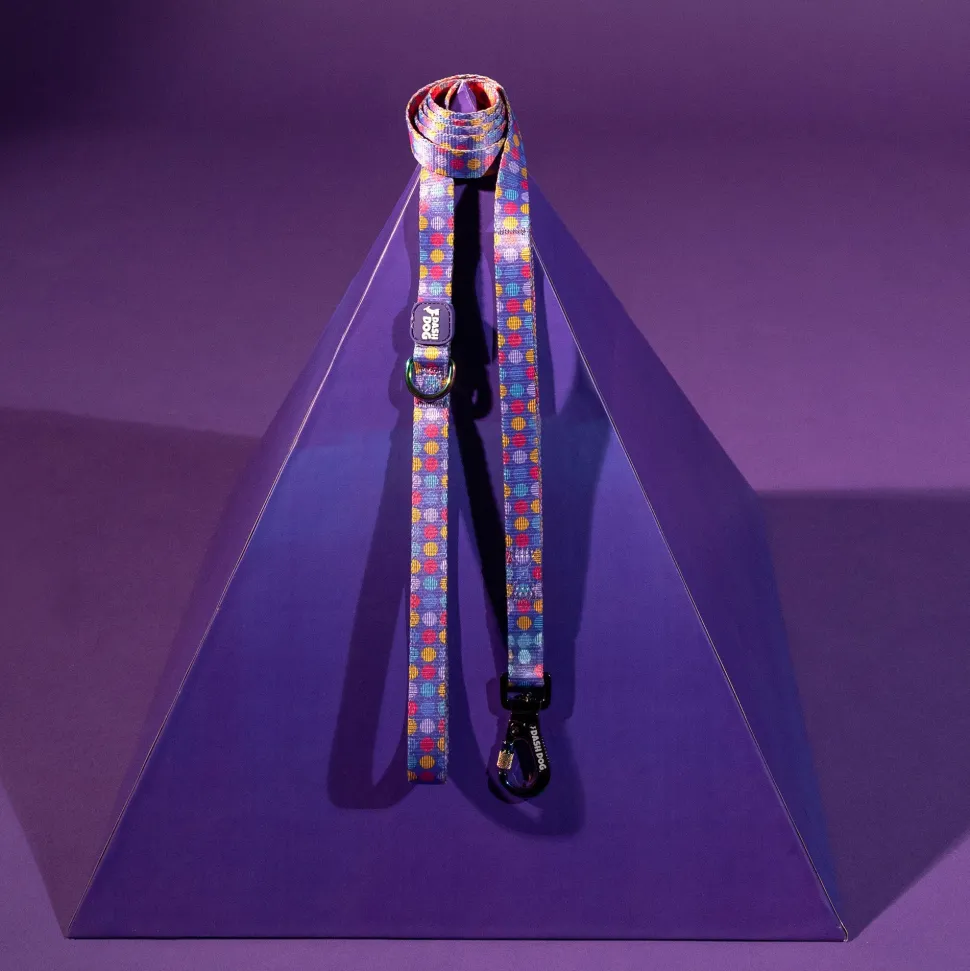 Dash Dog Circle Print Leash - Violet & Red
