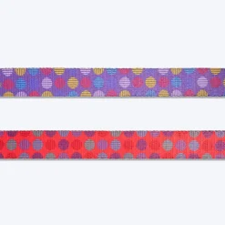 Dash Dog Circle Print Leash - Violet & Red