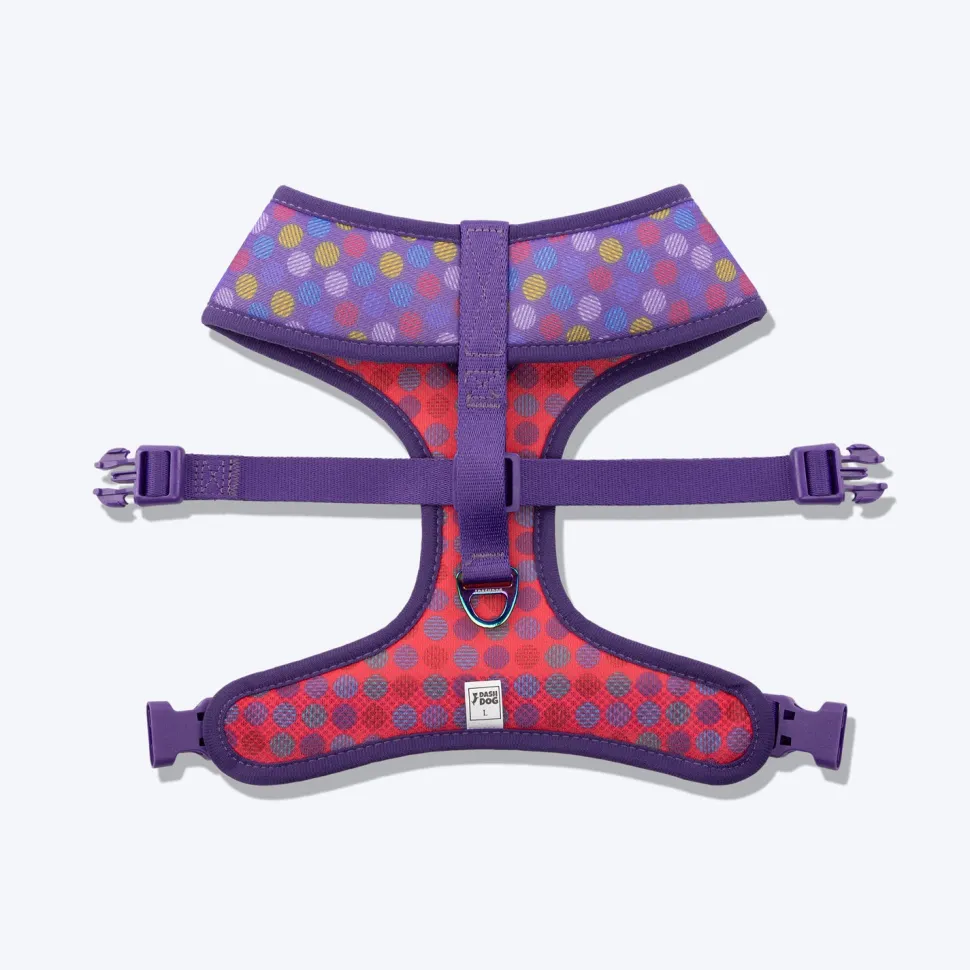Dash Dog Circle Reversible Harness - Violet & Red