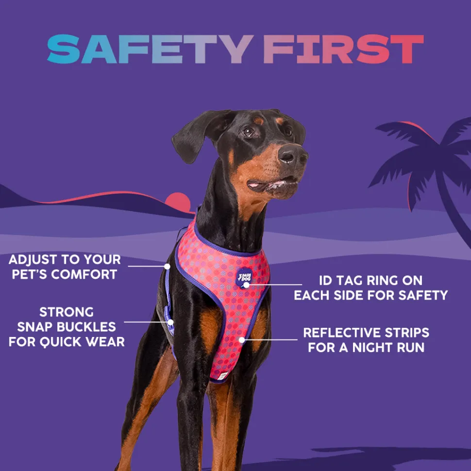 Dash Dog Circle Reversible Harness - Violet & Red