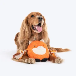 Dash Dog Clever Fox Squeaky Plush Toy For Dog - Orange