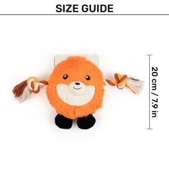 Dash Dog Clever Fox Squeaky Plush Toy For Dog - Orange