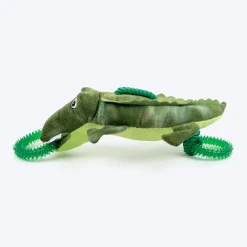 Dash Dog Crinkle Croc Squeaky Plush Toy For Dog - Green