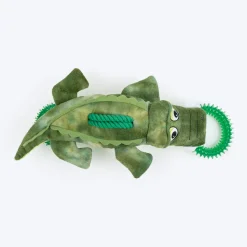 Dash Dog Crinkle Croc Squeaky Plush Toy For Dog - Green