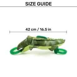 Dash Dog Crinkle Croc Squeaky Plush Toy For Dog - Green
