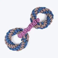 Dash Dog Double Donut Bungee Rope Toy For Dog - Blue