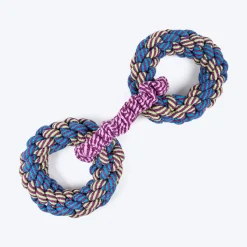 Dash Dog Double Donut Bungee Rope Toy For Dog - Blue