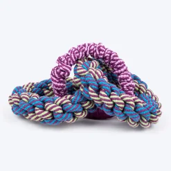 Dash Dog Double Donut Bungee Rope Toy For Dog - Blue