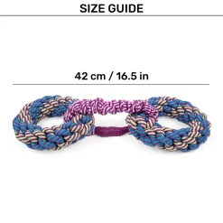 Dash Dog Double Donut Bungee Rope Toy For Dog - Blue