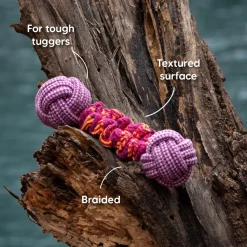 Dash Dog Double Trouble Bungee Rope Toy For Dog - Pink