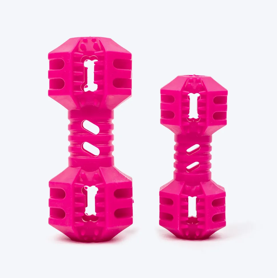 Dash Dog Dumbbell Dynamo Chew Toy For Dog - Pink
