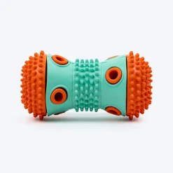 Dash Dog Dumbbell Treat Chew Toy For Dog - Blue & Orange