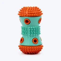 Dash Dog Dumbbell Treat Chew Toy For Dog - Blue & Orange