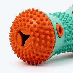 Dash Dog Dumbbell Treat Chew Toy For Dog - Blue & Orange