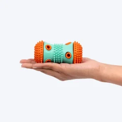 Dash Dog Dumbbell Treat Chew Toy For Dog - Blue & Orange
