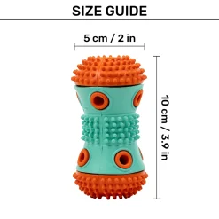 Dash Dog Dumbbell Treat Chew Toy For Dog - Blue & Orange