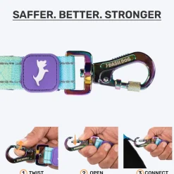 Dash Dog Ethernal Fade Dual Handle Leash For Dog - Aqua