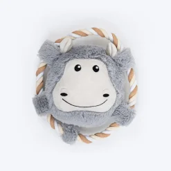 Dash Dog Happy Hippo Squeaky Plush Toy For Dog - Grey
