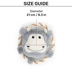 Dash Dog Happy Hippo Squeaky Plush Toy For Dog - Grey