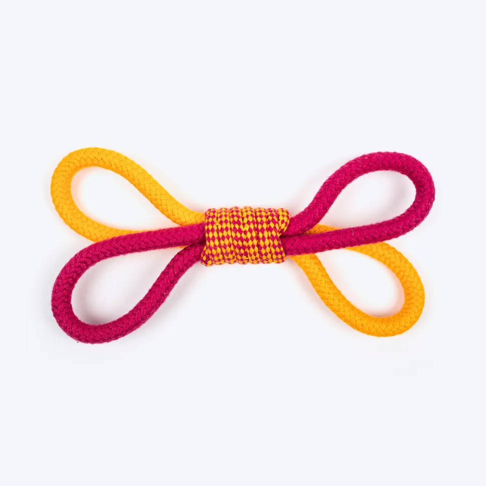 Dash Dog Loopster Rope Toy For Dog - Pink & Orange