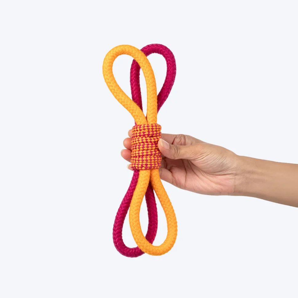 Dash Dog Loopster Rope Toy For Dog - Pink & Orange