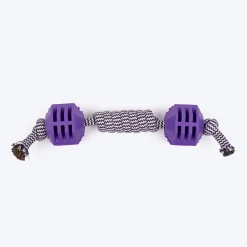 Dash Dog Mini Barbell Rope Toy For Dog - Purple