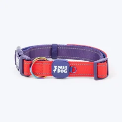 Dash Dog Padded Collar For Dog - Red & Purple