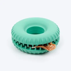 Dash Dog Roll & Chew Tyre Toy For Dog - Teal