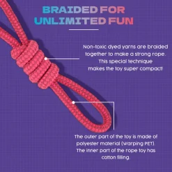 Dash Dog Spin Around Rope Dog Toy - Purple