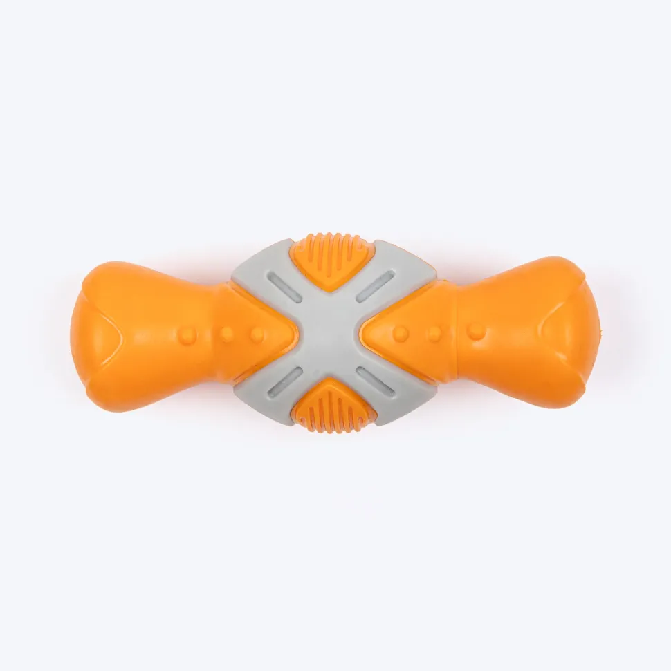 Dash Dog Super Chompster Chew Toy For Dog - Orange & Grey
